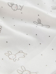 Black/White Bunny 100% Cotton Tie Top Baby Hats 3 Pack (0-12mths) - Image 6 of 6