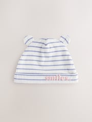 Pink/Grey Baby Beanie 100% Cotton Hats 3 Pack (0-18mths) - Image 2 of 6