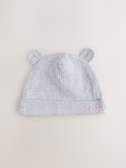 Pink/Grey Baby Beanie 100% Cotton Hats 3 Pack (0-18mths) - Image 3 of 6