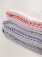 Pink/Grey Baby Beanie 100% Cotton Hats 3 Pack (0-18mths) - Image 6 of 6