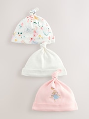 Rosa Mausdesign - Baby Hüte mit Bindung aus 100 % Baumwolle im 3er-Pack (0-18Monate) - Bild 1 von 8