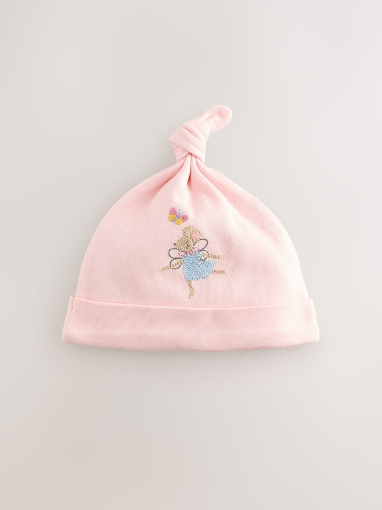 Rosa Mausdesign - Baby Hüte mit Bindung aus 100 % Baumwolle im 3er-Pack (0-18Monate) - Bild 2 von 8