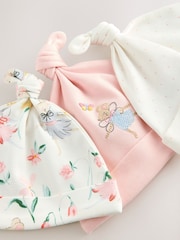 Rosa Mausdesign - Baby Hüte mit Bindung aus 100 % Baumwolle im 3er-Pack (0-18Monate) - Bild 6 von 8