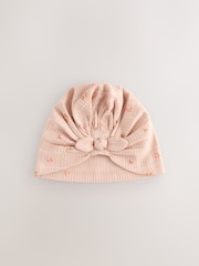 Apricot Ditsy Baby 100% Cotton Turbans 2 Pack (0-18mths) - Image 2 of 5
