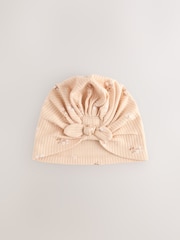 Apricot Ditsy Baby 100% Cotton Turbans 2 Pack (0-18mths) - Image 3 of 5