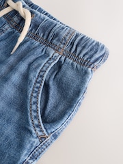 Denim Dark Wash Linen Pull-On Trousers - Image 3 of 3