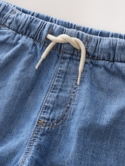 Mid Blue Denim Denim Linen Polo Shorts - Image 2 of 3