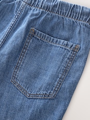 Mid Blue Denim Denim Linen Polo Shorts - Image 3 of 3