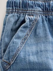 Mid Blue Denim Cargo Linen Trousers - Image 4 of 4