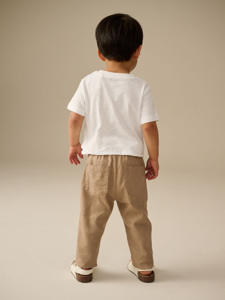 Marrón tostado - Pantalones de mezcla de lino (3meses -7años) - Imagen 2 de 8 Marrón tostado - Pantalones de mezcla de lino (3meses -7años) - Imagen 2 de 8