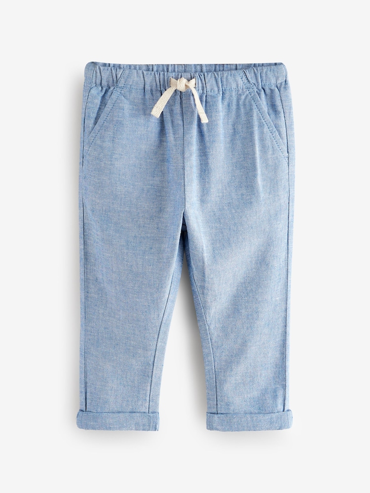 Chambray blauw - Linen Blend Trousers (3mths-7yrs) - Image 5 of 8