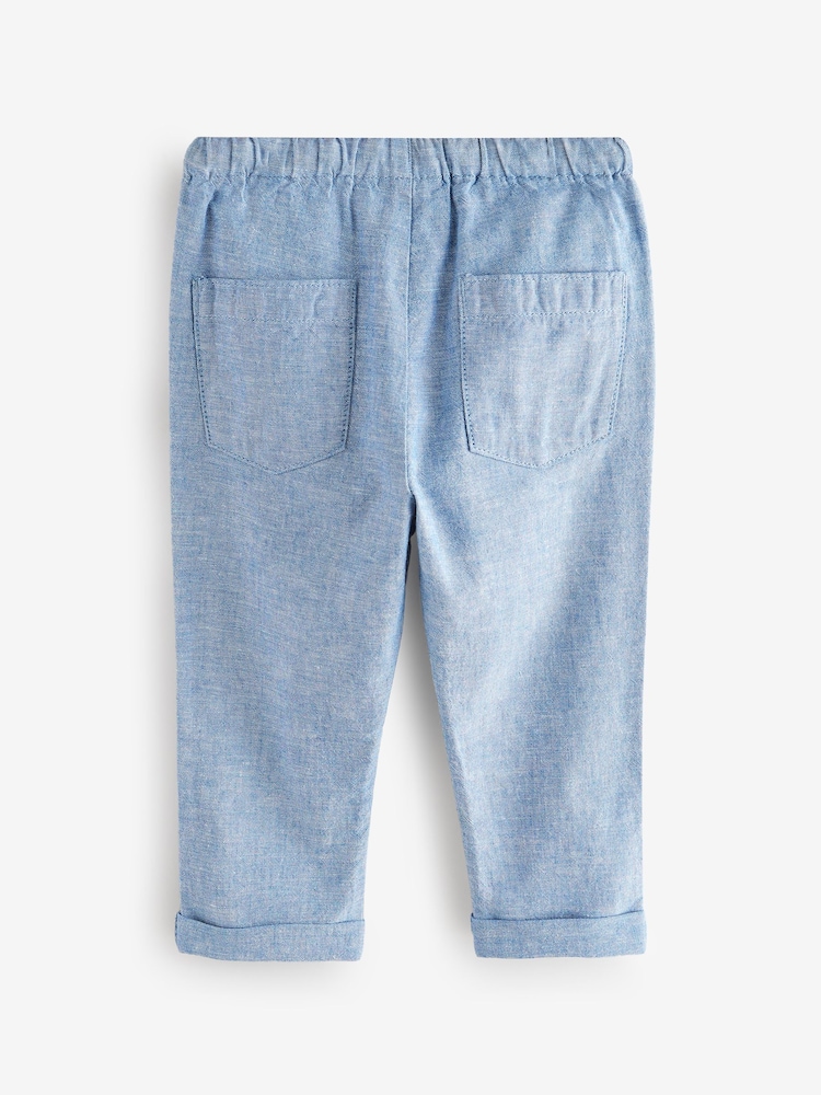 Chambray blauw - Linen Blend Trousers (3mths-7yrs) - Image 6 of 8