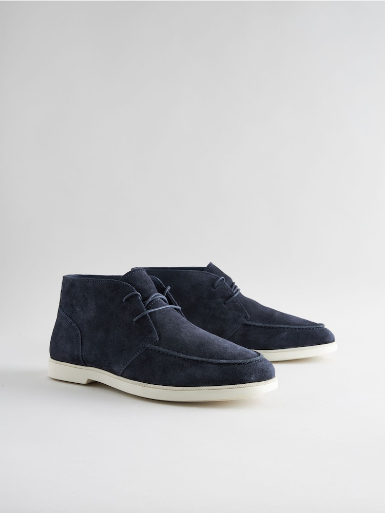 Navy Suede Chukka Boots - Image 3 of 6