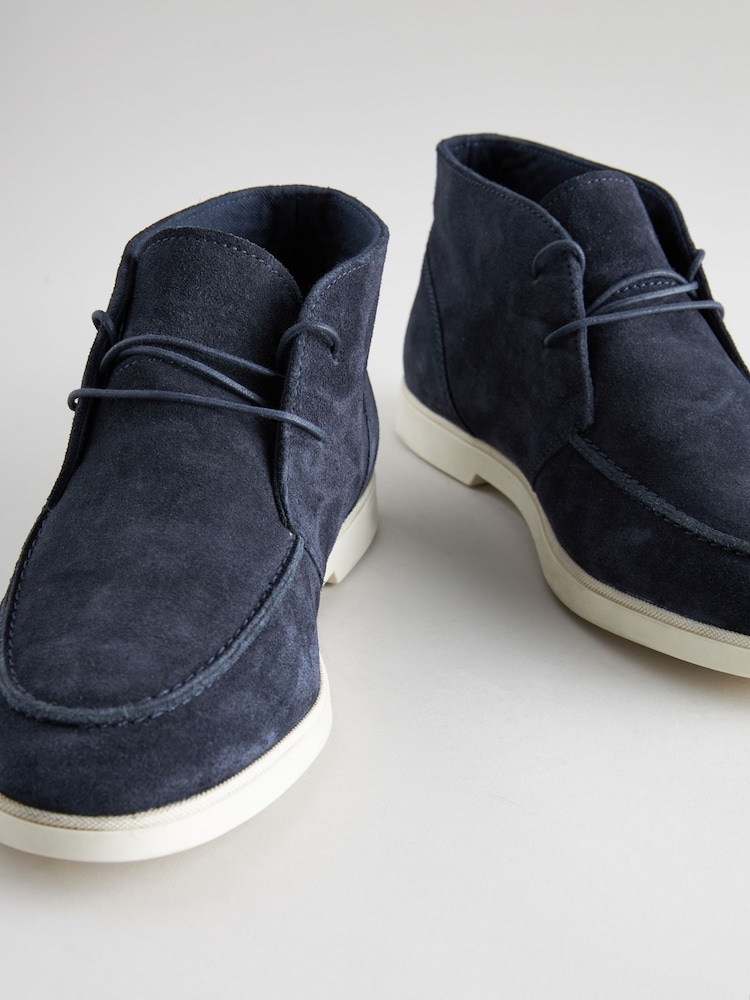 Navy Suede Chukka Boots - Image 4 of 6