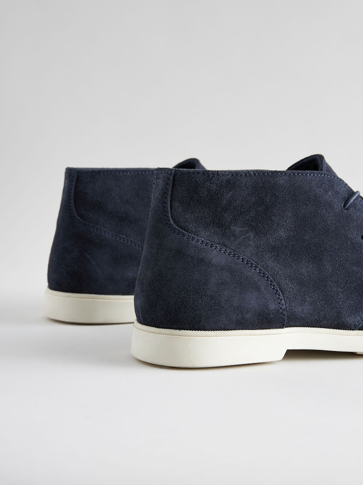 Navy Suede Chukka Boots - Image 5 of 6