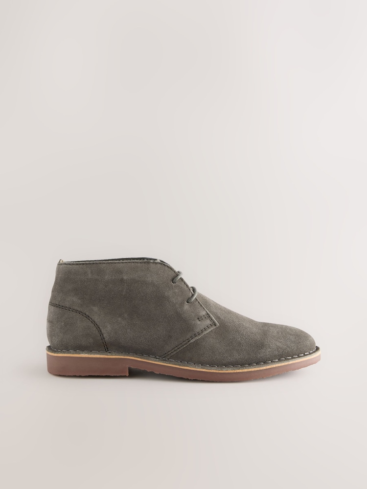 Light Grey Suede Desert Boots - Image 2 of 6