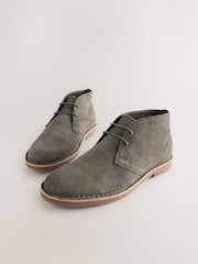 Light Grey Suede Desert Boots - Image 4 of 6