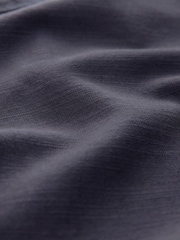 Navy Blue Cotton Tencel Blend Short Sleeve Shirt - Image 8 of 8