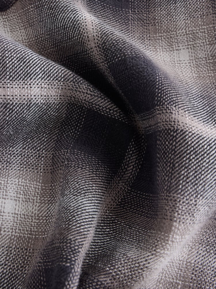 Чорно-білий - з коротким рукавом картатий Twin Pocket Western 100% Cotton сорочки - Image 7 of 8