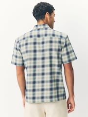 Green 100% Cotton Mineral Short Sleeve Check Shirt - Image 3 of 7