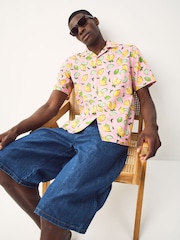 Pink Lemon Fruit Printed Short Sleeve Shirt - Image 3 of 8