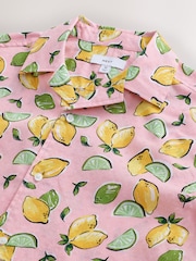 Pink Lemon Fruit Printed Short Sleeve Shirt - Image 8 of 8
