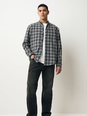 Grey Brushed Check Long Sleeve Shirt - Image 2 of 10