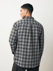 Grey Brushed Check Long Sleeve Shirt - Image 4 of 10