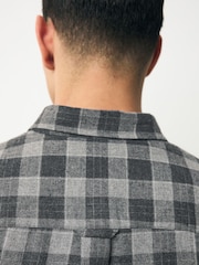 Grey Brushed Check Long Sleeve Shirt - Image 6 of 10