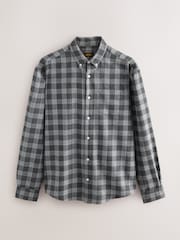 Grey Brushed Check Long Sleeve Shirt - Image 8 of 10