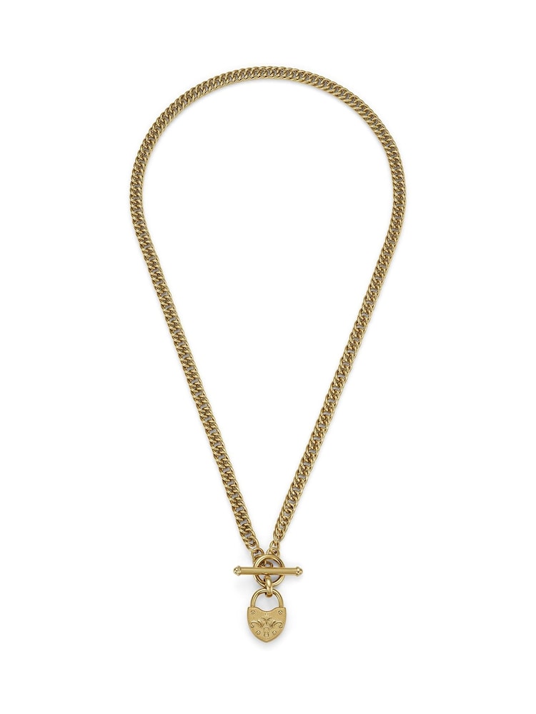 Olivia Burton Gold IP Lock Heart Toggle Necklace - Image 1 of 6 Olivia Burton Gold IP Lock Heart Toggle Necklace - Image 1 of 6