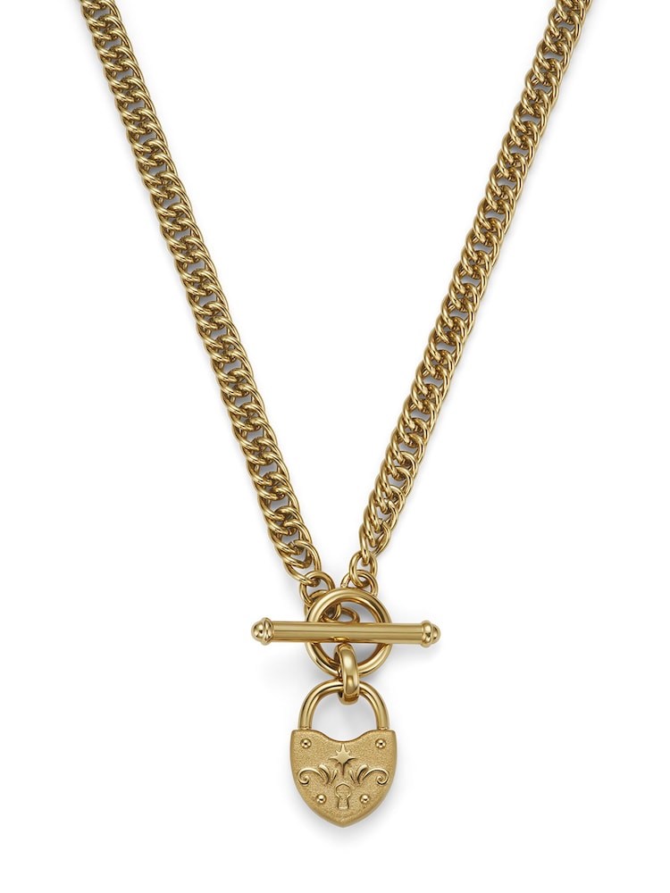 Olivia Burton Gold IP Lock Heart Toggle Necklace - Image 2 of 6 Olivia Burton Gold IP Lock Heart Toggle Necklace - Image 2 of 6
