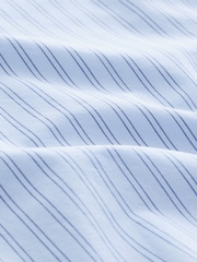 Blue Stripe Poplin Long Sleeve Oxford 100% Cotton Shirt - Image 2 of 3