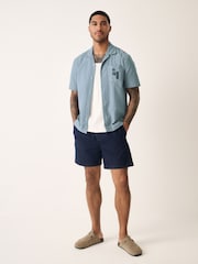 Blue 100% Cotton Hokusai Printed Short Sleeve Shirt - Image 2 of 6