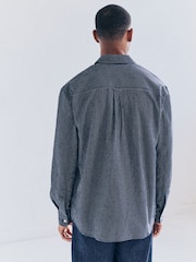 Navy Blue Check Long Sleeve Shirt - Image 5 of 10