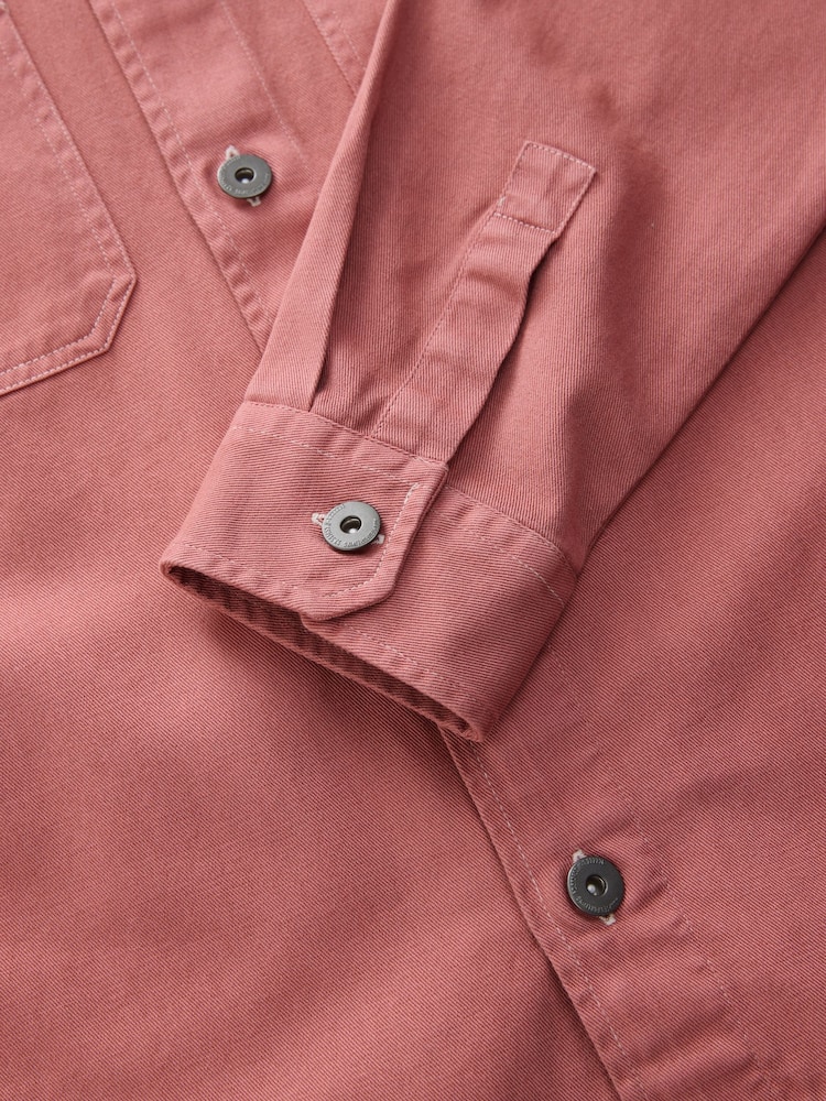 Clay Red 100% Cotton Contrast Stitch Shacket Jacket - Image 7 of 8
