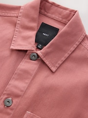 Clay Red 100% Cotton Contrast Stitch Shacket Jacket - Image 8 of 8
