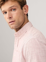 Red/White Textured Long Sleeve 100% Cotton Shirt - Image 1 of 9