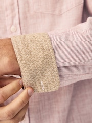 Red/White Textured Long Sleeve 100% Cotton Shirt - Image 6 of 9