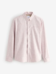 Red/White Textured Long Sleeve 100% Cotton Shirt - Image 7 of 9