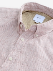 Red/White Textured Long Sleeve 100% Cotton Shirt - Image 8 of 9