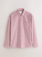 Red Soft Touch 100% Cotton Long Sleeves Stripe Shirt - Image 5 of 7
