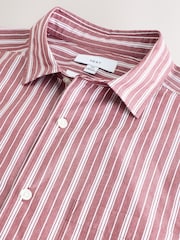 Red Soft Touch 100% Cotton Long Sleeves Stripe Shirt - Image 6 of 7