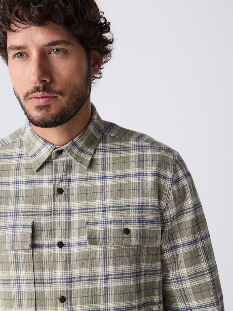 Green Long Sleeve Check Western Shirt - Image 1 of 9