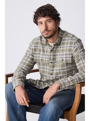 Green Long Sleeve Check Western Shirt - Image 5 of 9