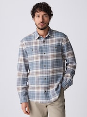 Blue Long Sleeve Check Western Shirt - Image 3 of 8
