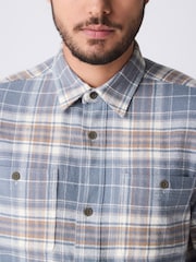 Blue Long Sleeve Check Western Shirt - Image 5 of 8