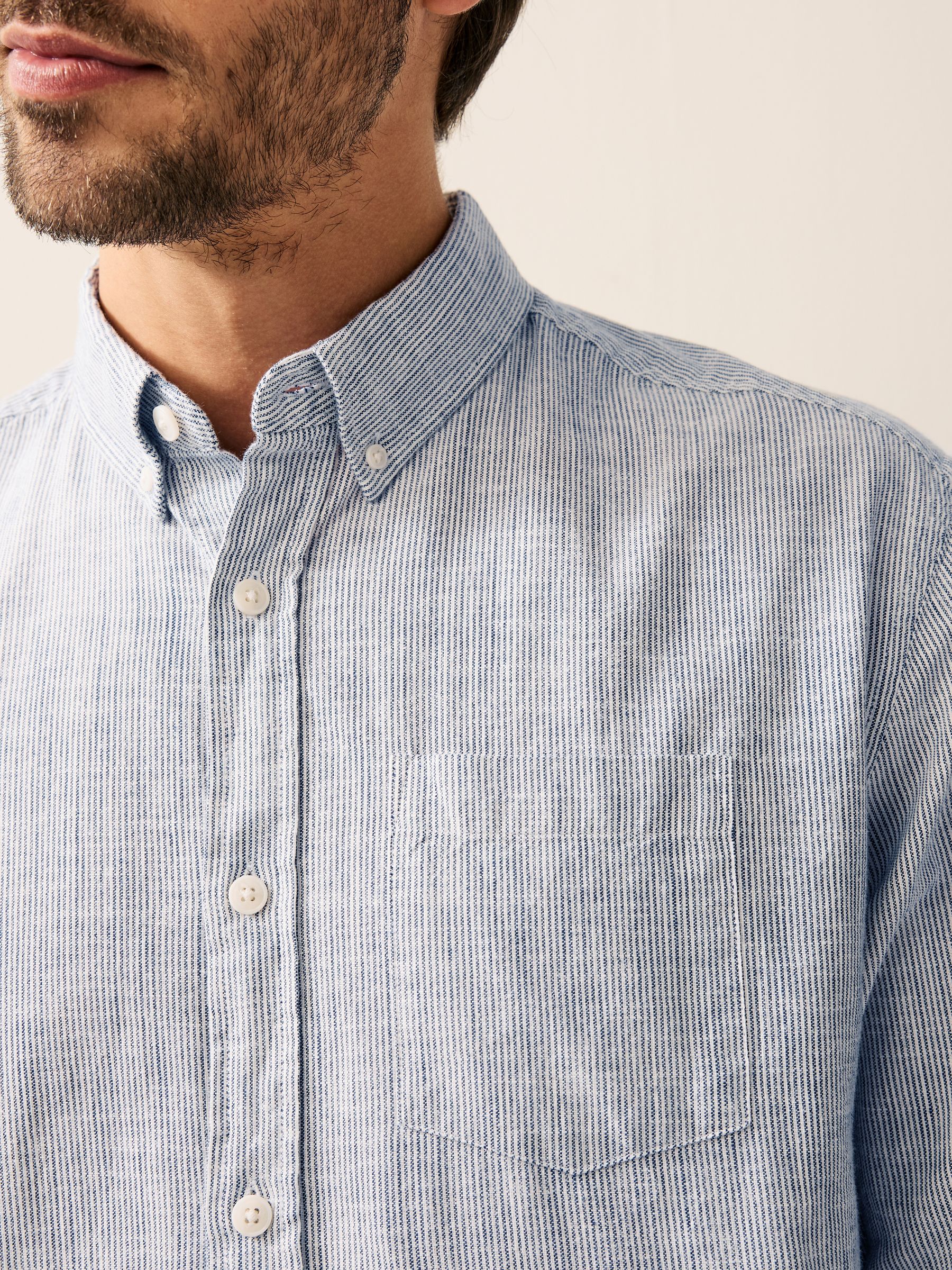 Navy Blue Casual Long Sleeve Shirt 43577