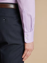 Charles Tyrwhitt Purple Slim fit Egyptian cotton Ascot weave Shirt - Image 2 of 6
