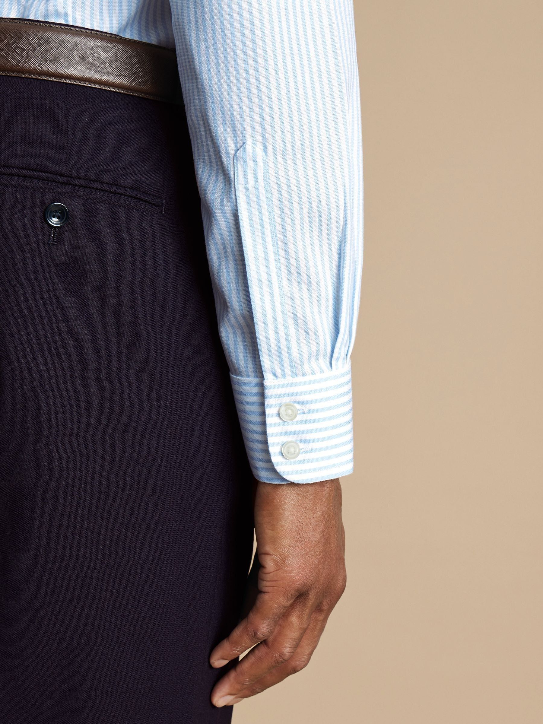 Buy Charles Tyrwhitt Blue Slim Fit Non Iron Royal Oxford 100